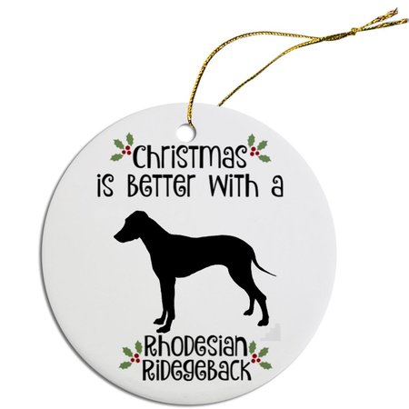 MIRAGE PET PRODUCTS Breed Specific Round Christmas Ornament Rhodesian Ridgeback ORN-R-B62